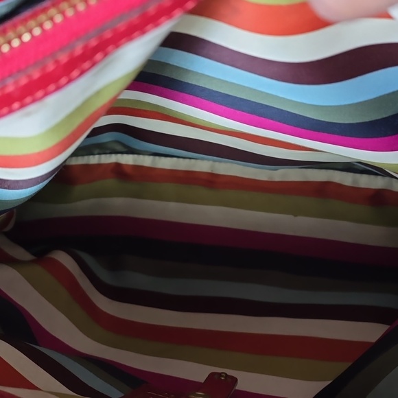 Coach VINTAGE HTF  Red Leather  Ex Lrg Bag with Anniversary Lining Creed 12980 - Picture 10 of 17